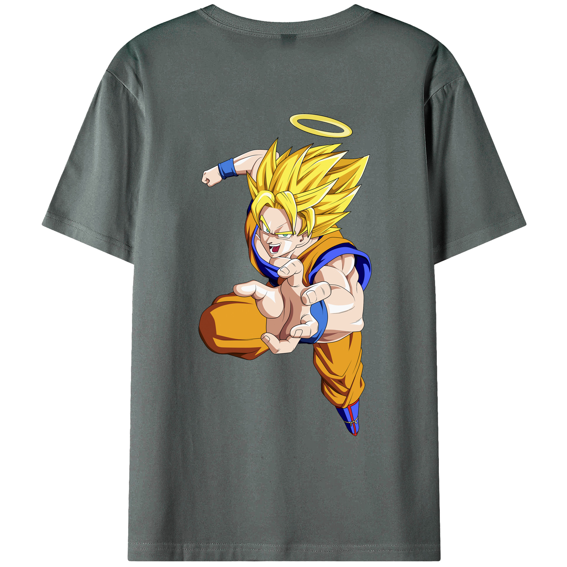 （画像用） ドラゴンボール 孫悟空（そん ごくう）Son Goku カカロット DRAGON BALL Kakarotto 綿100％ メンズ半袖Tシャツ（バックプリント） 通気性